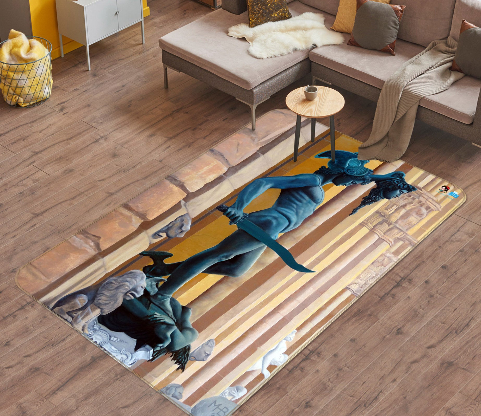 3D Portrait Statue 11162 Matthew Holden Bates Rug Non Slip Rug Mat