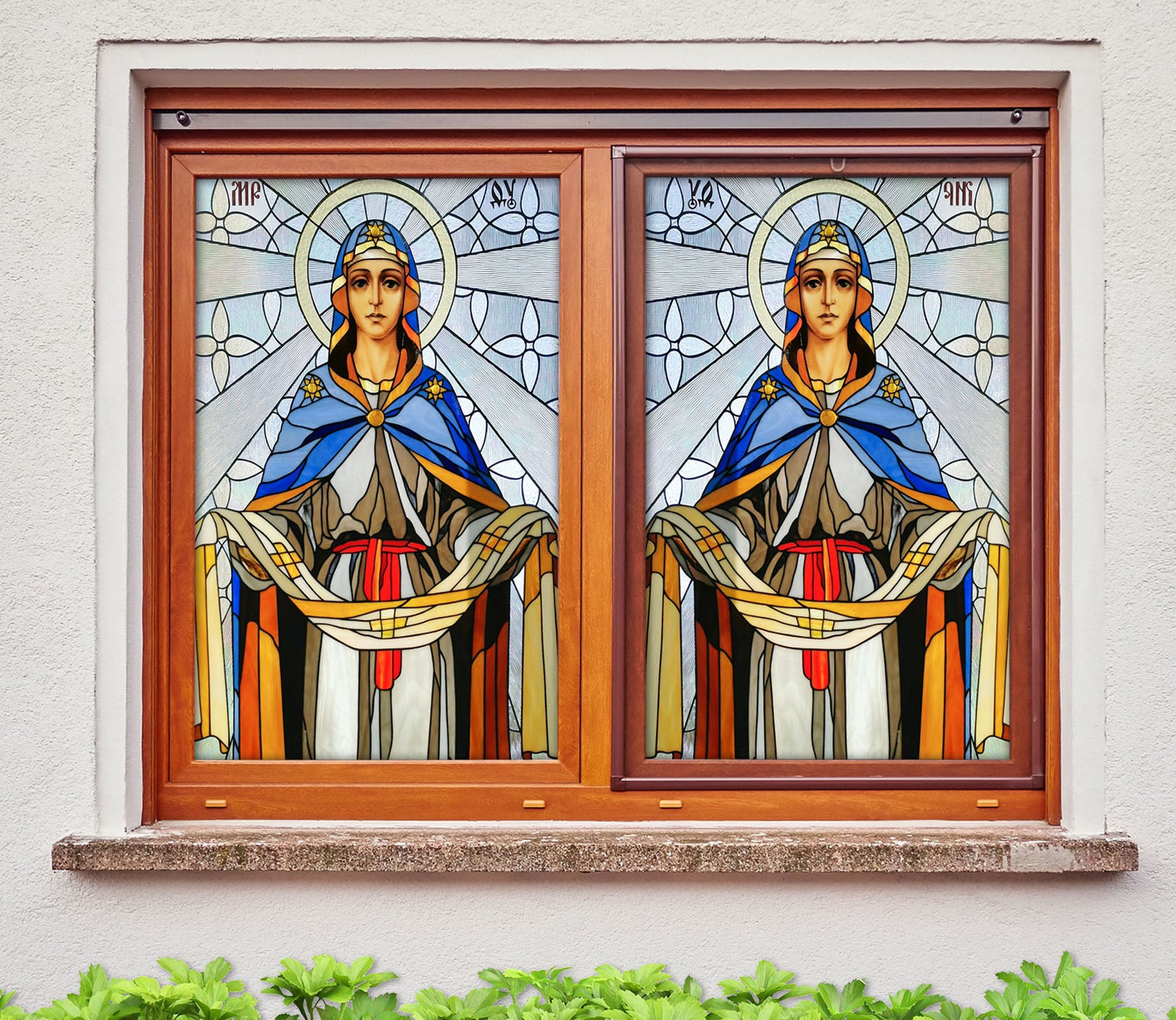 3D Religious Baptism 182 Window Film Print Sticker Cling Stained Glass UV Block