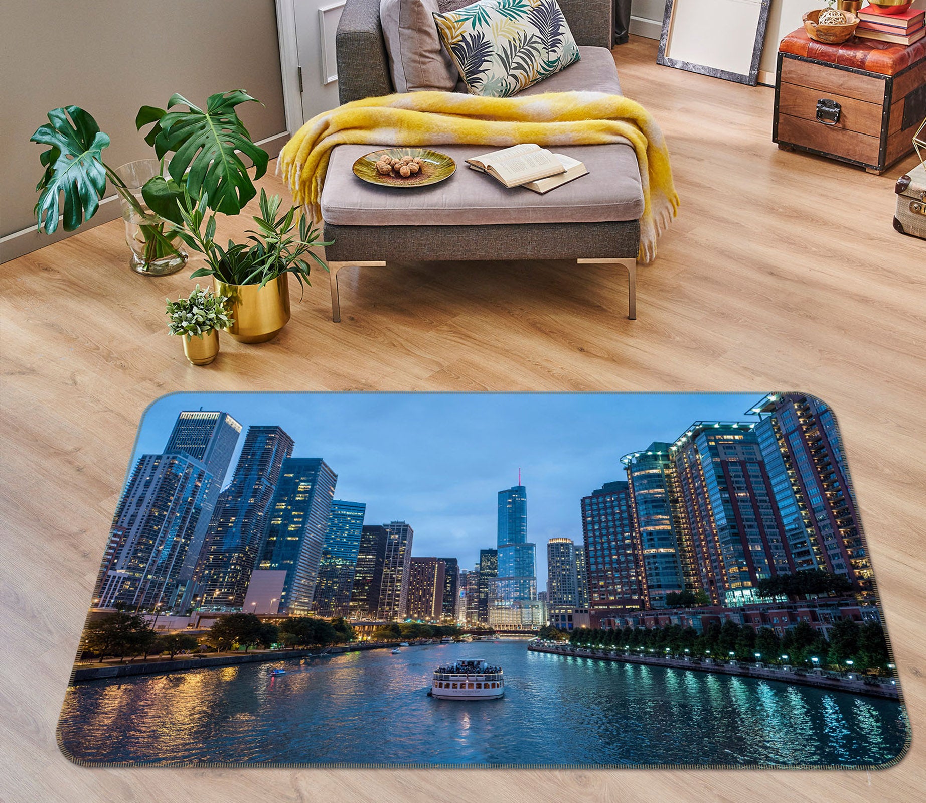 3D River Building 35194 Non Slip Rug Mat