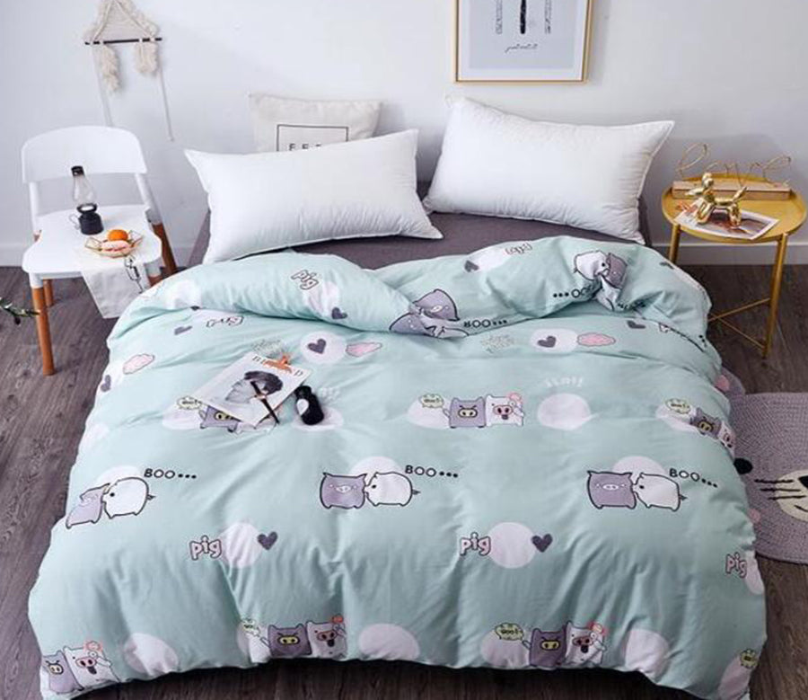 3D Black And White Pig 3150 Bed Pillowcases Quilt