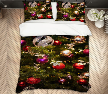 3D Red Ball Pendant 51126 Christmas Quilt Duvet Cover Xmas Bed Pillowcases