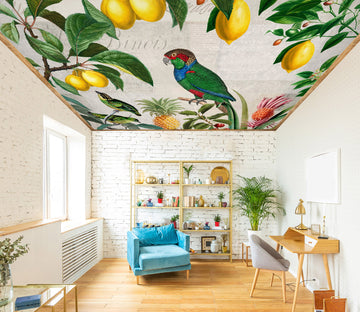 3D Green Parrot Lemon 978 Andrea Haase Ceiling Wallpaper Murals