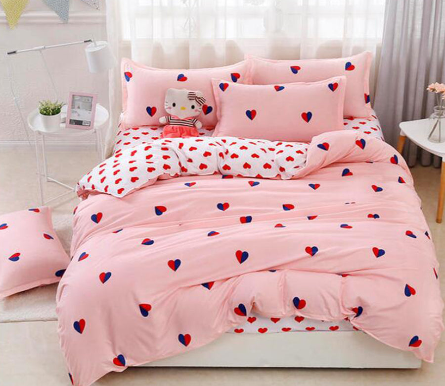 3D Blue And Red Love 2014 Bed Pillowcases Quilt