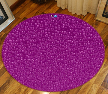 3D Purple Drops 80202 Round Non Slip Rug Mat
