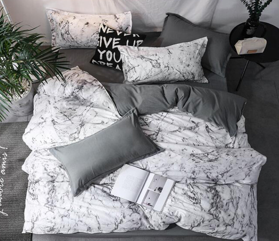 3D Grey Marble Pattern 5165 Bed Pillowcases Quilt