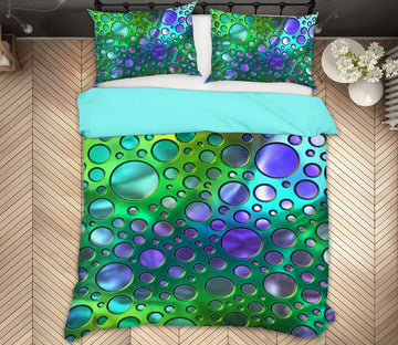 3D Green Water Drop 14052 Bed Pillowcases Quilt