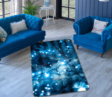 3D Blue Light Branches 55122 Christmas Non Slip Rug Mat Xmas