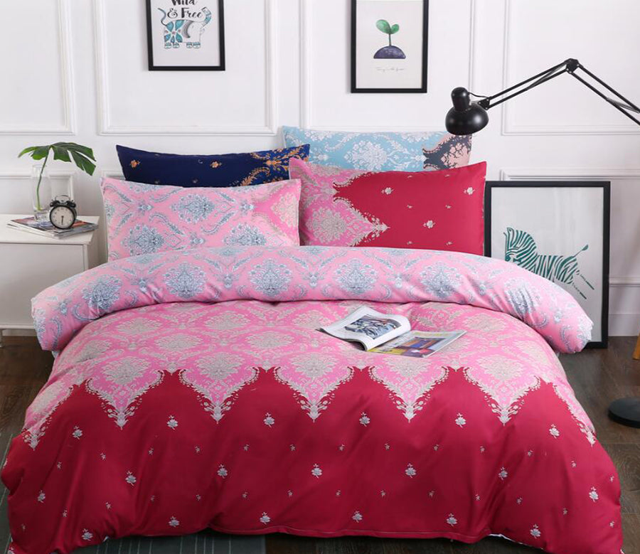 3D Red Pink 6122 Bed Pillowcases Quilt