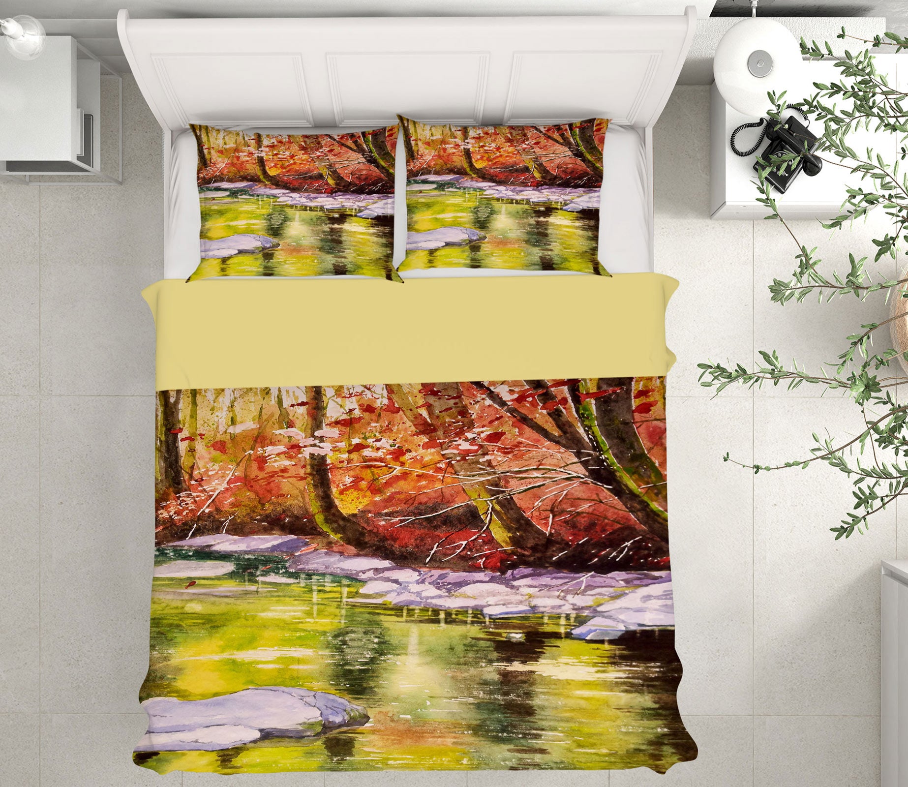 3D Tree Trunk Reflection 16174 Bed Pillowcases Quilt