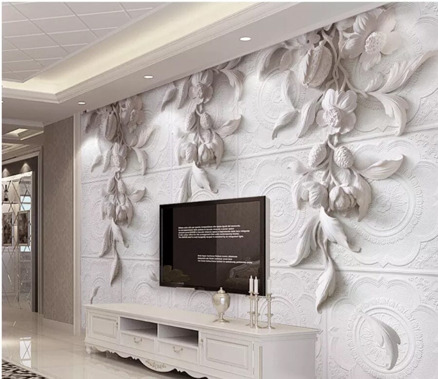 3D Carving Leaves 2017 Wall Murals Wallpaper AJ Wallpaper 2 