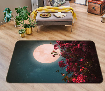 3D Moon Flower Bush 29169 Non Slip Rug Mat