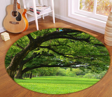 3D Trees Lawn 74118 Round Non Slip Rug Mat