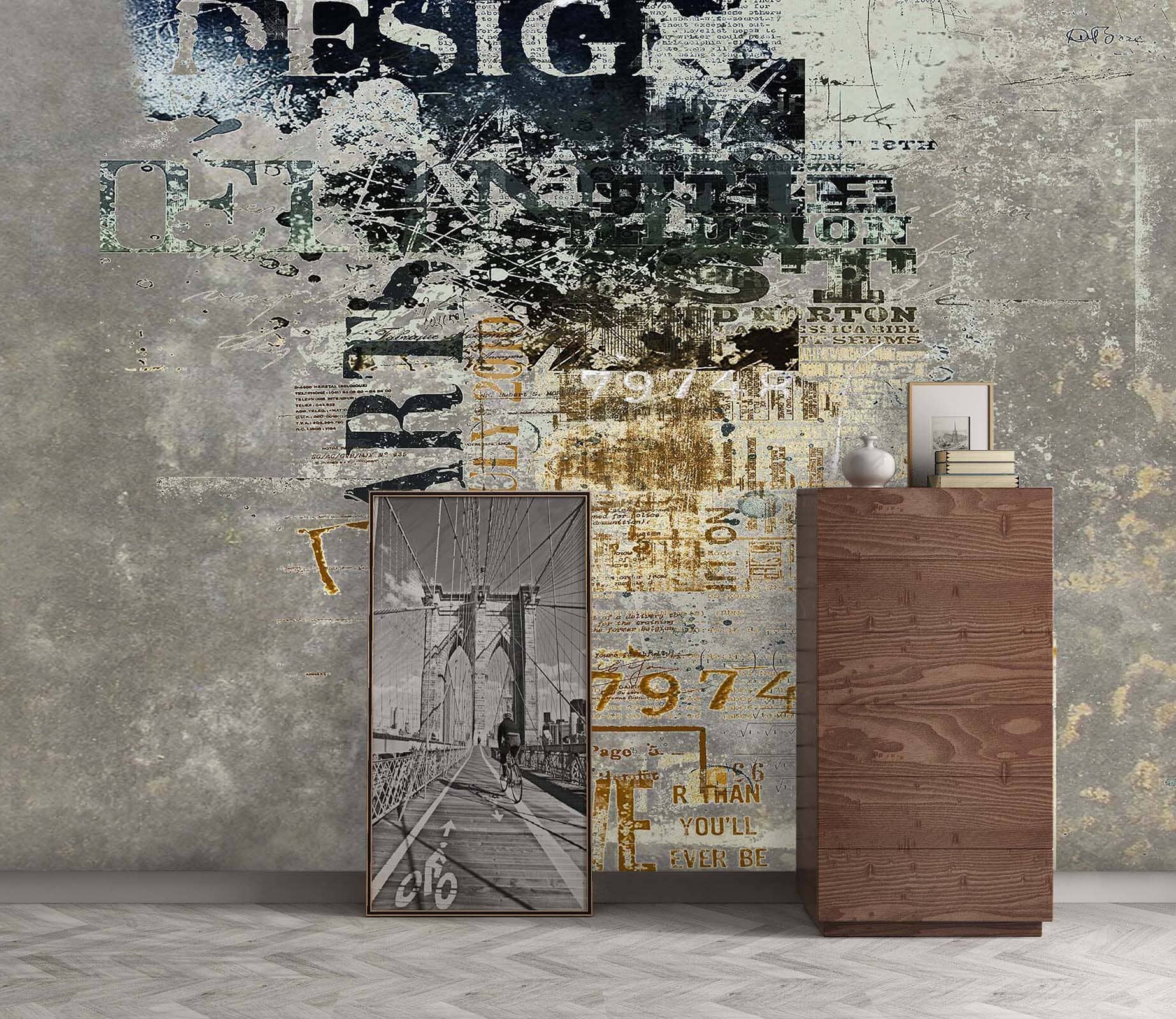 3D Letter Shabby Graffiti 045 Wall Murals Wallpaper AJ Wallpaper 2 