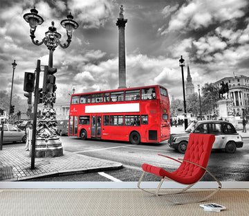 3D Double Decker Bus 221 Vehicle Wall Murals