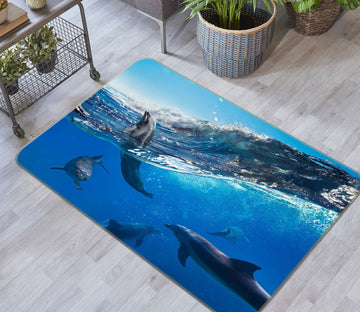 3D Underwater Dolphin 65073 Non Slip Rug Mat