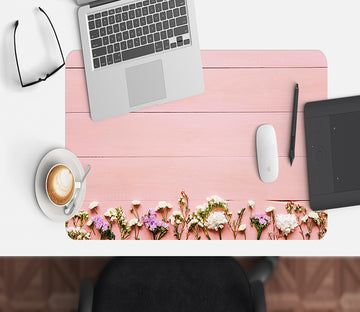 3D Pink Background Flowers 17047 Desk Mat