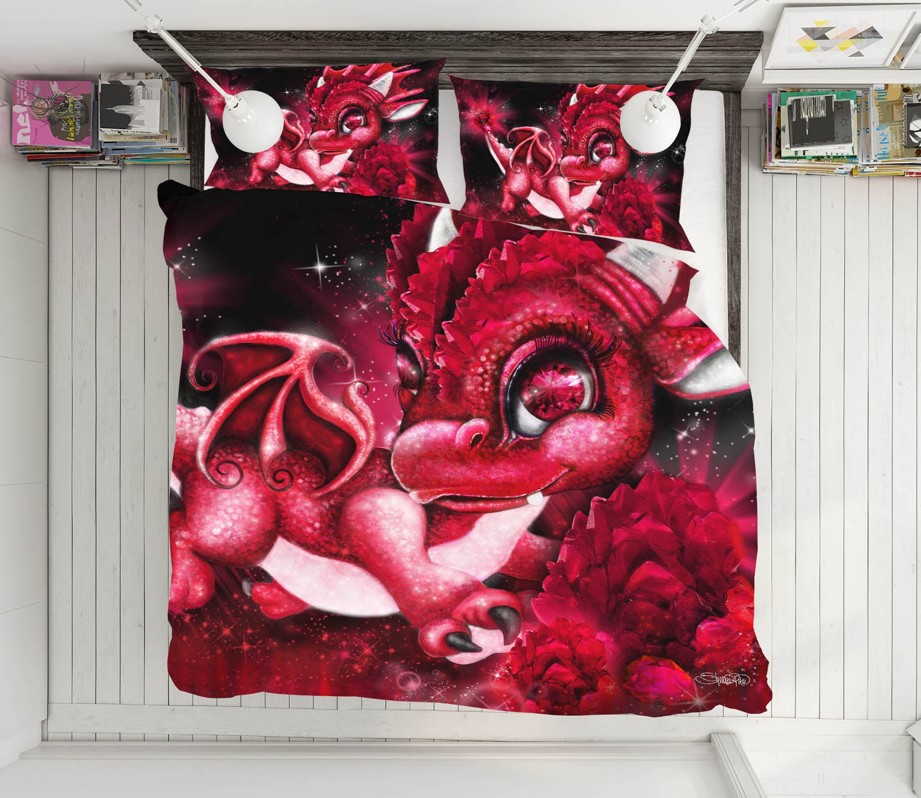 3D Cute Red Dragon 8558 Sheena Pike Bedding Bed Pillowcases Quilt Cover Duvet Cover