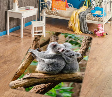 3D Eucalyptus Koala 158 Animal Non Slip Rug Mat