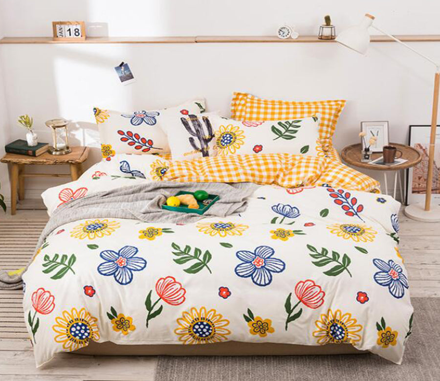 3D Colored Flowers 13009 Bed Pillowcases Quilt