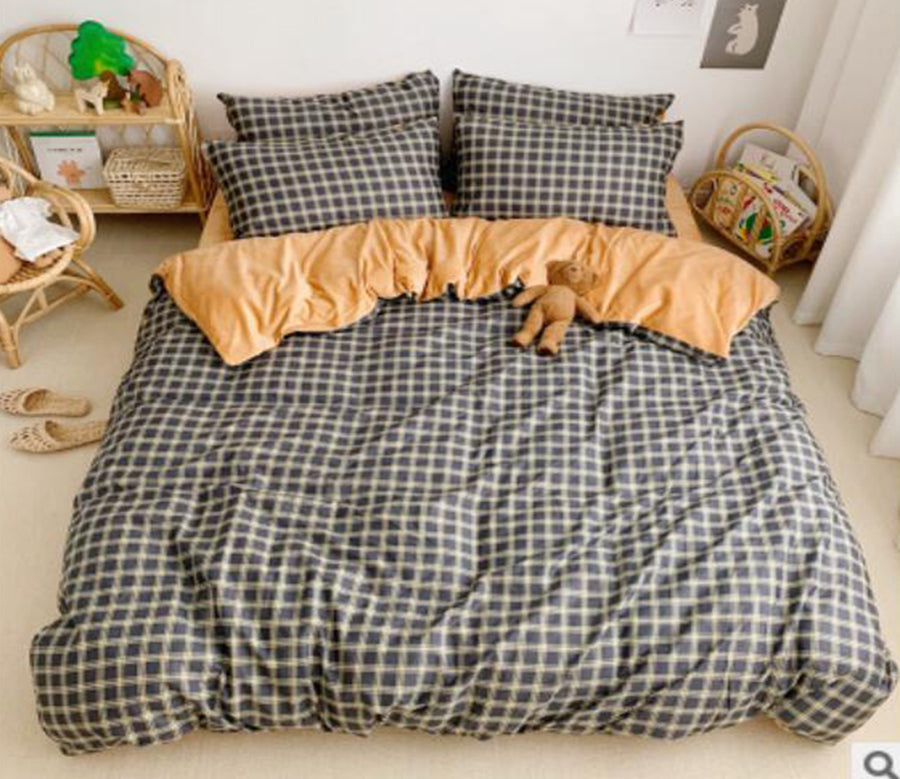 3D Black Grid 18045 Bed Pillowcases Quilt