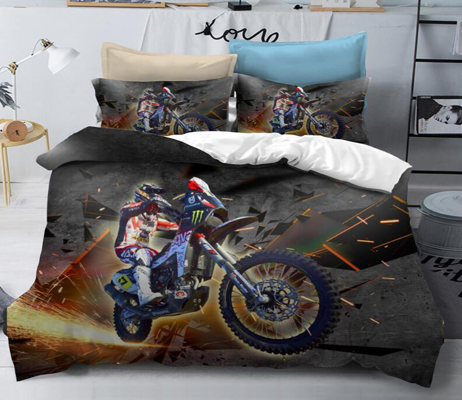 3D Motorcycle Spark 1072 Bed Pillowcases Quilt