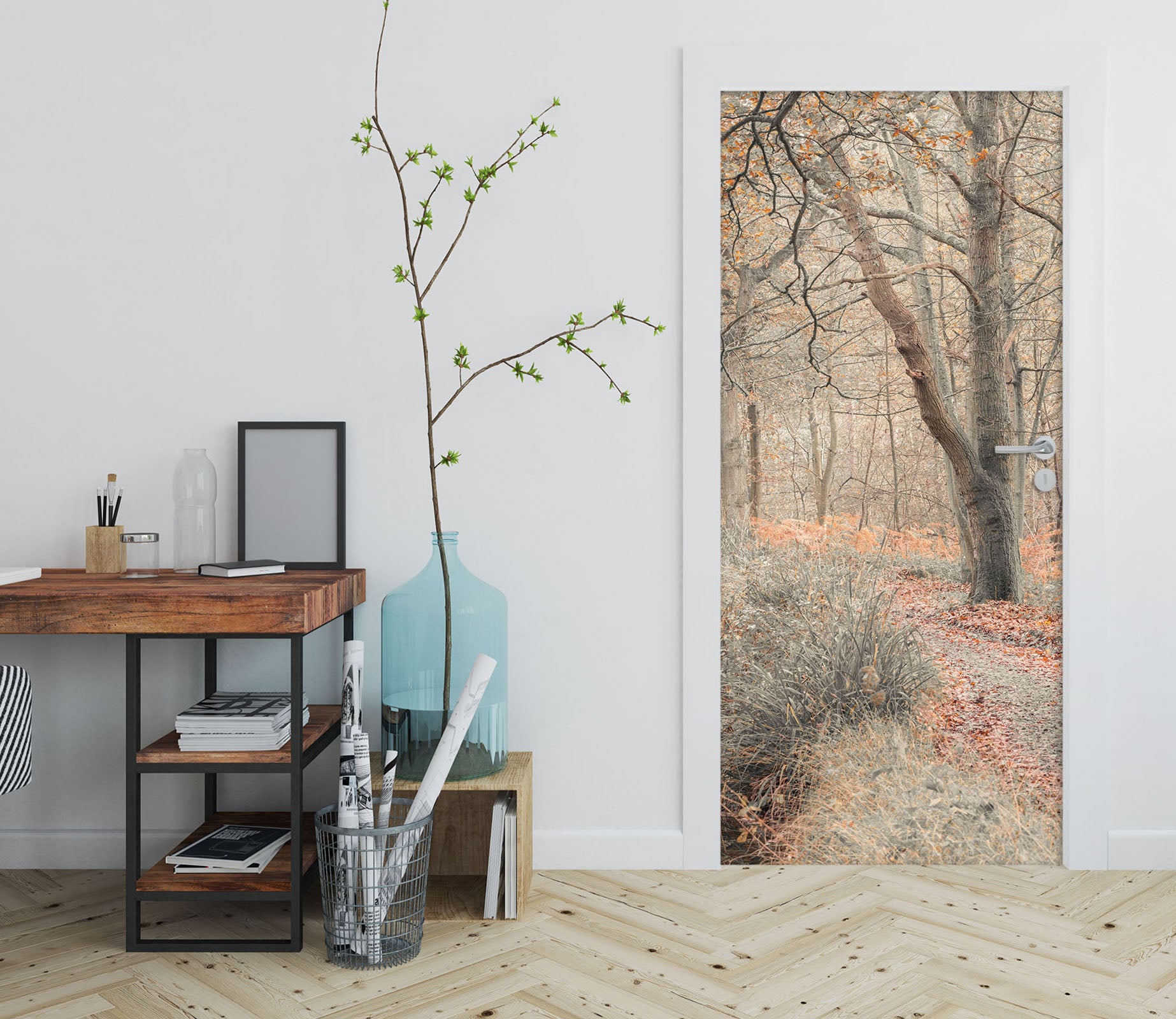 3D Trees Weeds 5098 Assaf Frank Door Mural