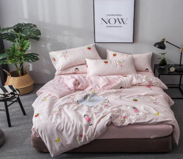 3D Pink Fruit 17188 Bed Pillowcases Quilt