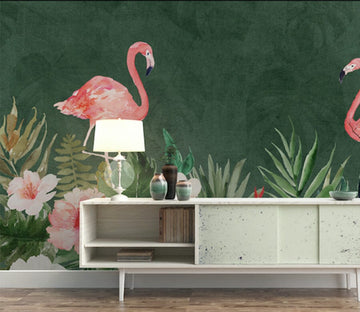 3D Pink Flamingo WG242 Wall Murals Wallpaper AJ Wallpaper 2 