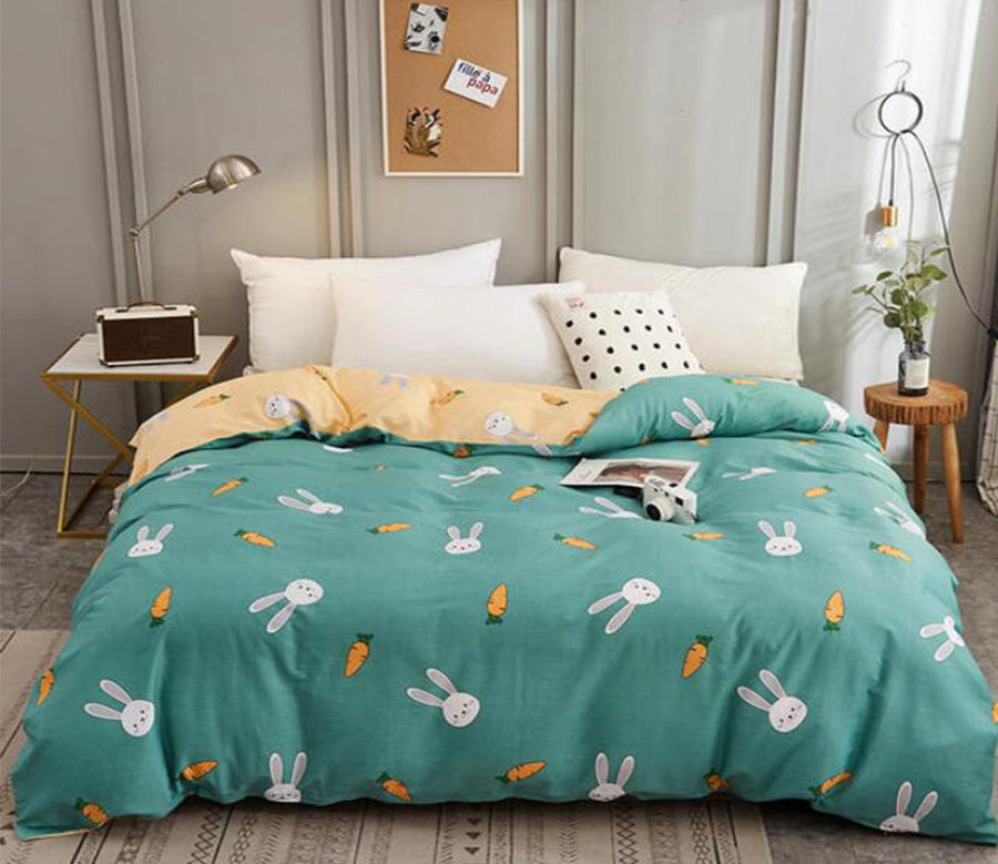 3D Rabbit Head Carrot 3106 Bed Pillowcases Quilt