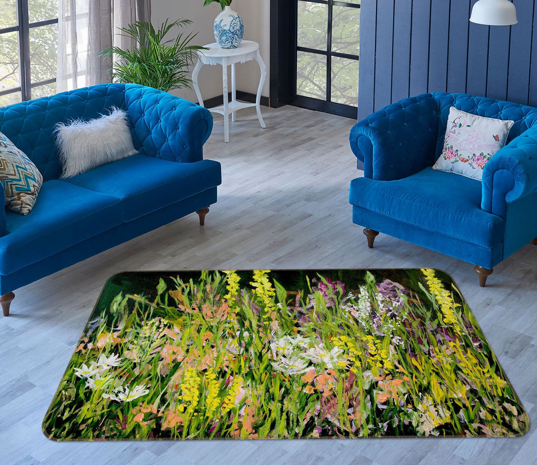 3D Field Wildflowers 1081 Allan P. Friedlander Rug Non Slip Rug Mat Mat AJ Creativity Home 