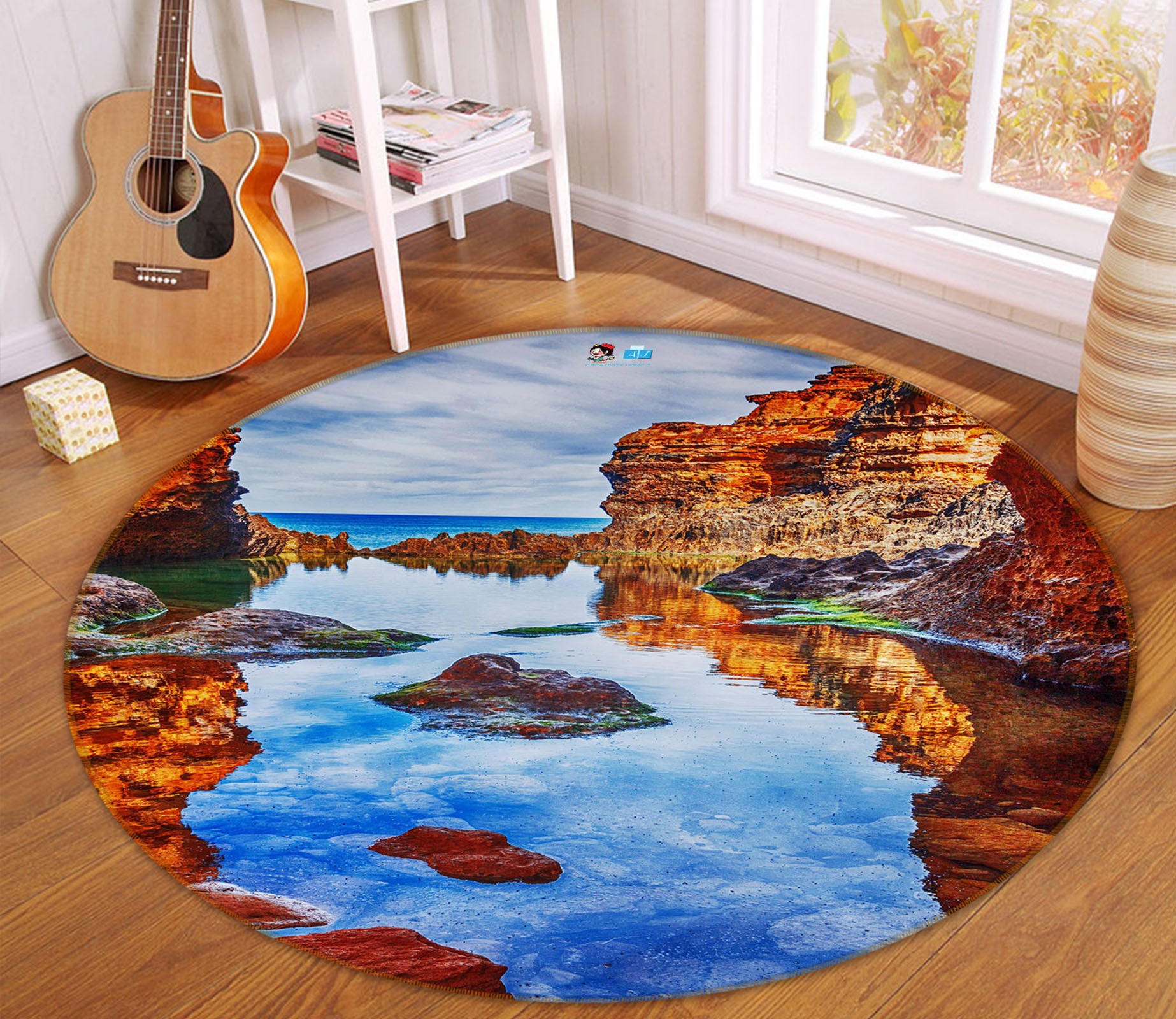 3D Landscape 69054 Round Non Slip Rug Mat