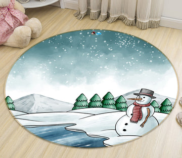 3D Snowfield 71277 Round Non Slip Rug Mat