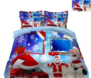 3D Santa Gift 45065 Christmas Quilt Duvet Cover Xmas Bed Pillowcases