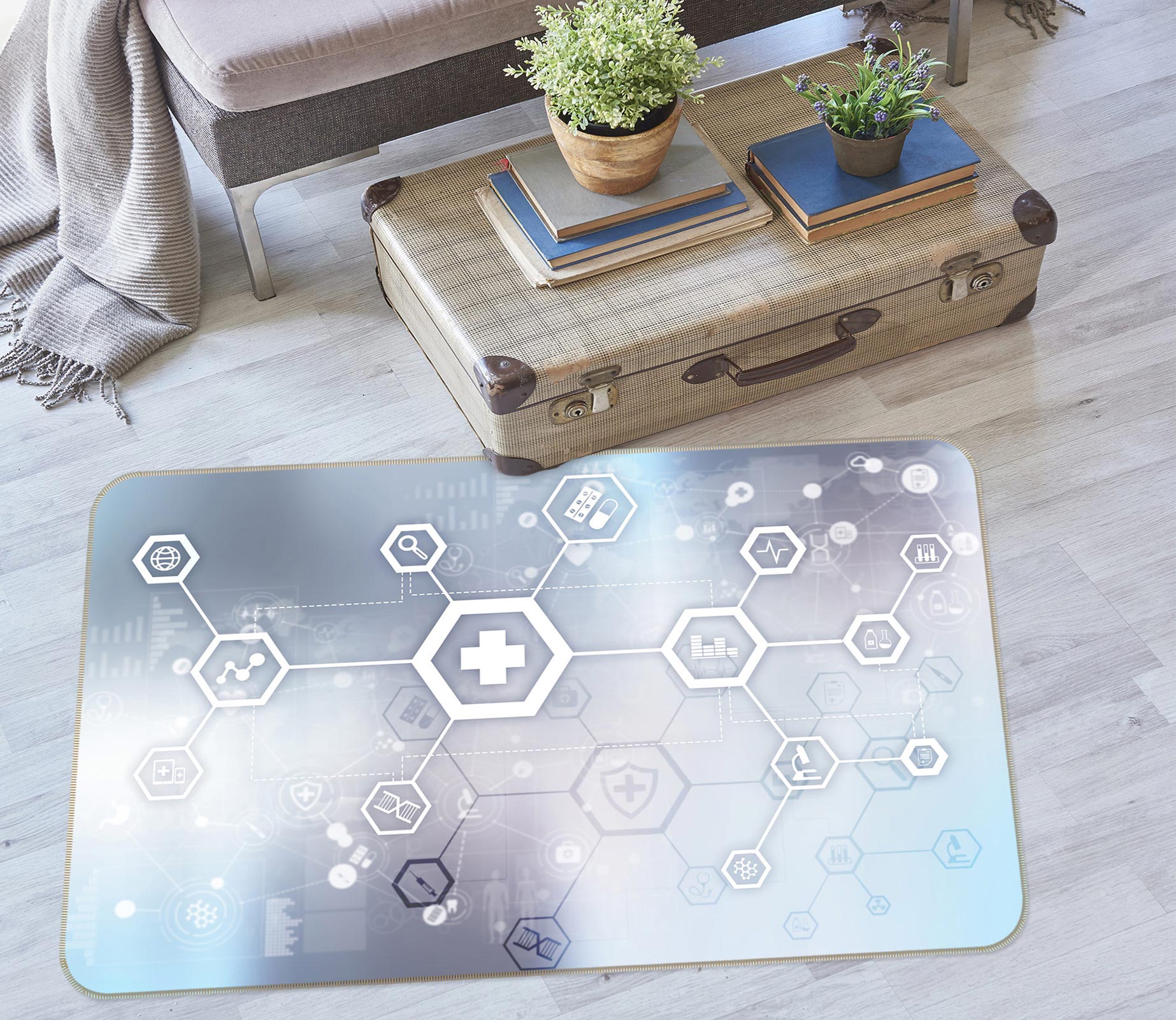 3D Hexagon 77162 Non Slip Rug Mat
