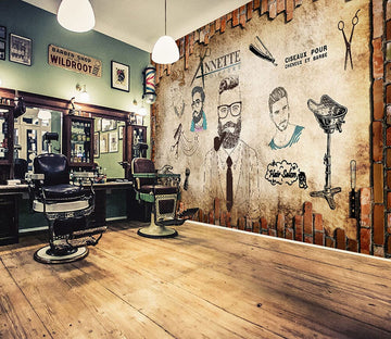3D Haircut Uncle 1445 Barber Shop Wall Murals Wallpaper AJ Wallpaper 2 