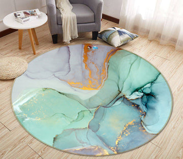 3D Green And Purple Marble 373 Round Non Slip Rug Mat Mat AJ Creativity Home 