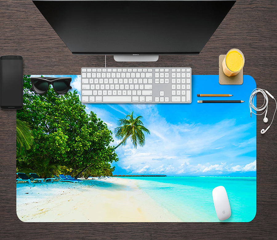 3D Seaside Beach 17020 Desk Mat