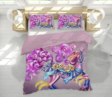 3D Purple Pet 115 Rose Catherine Khan Bedding Bed Pillowcases Quilt Quiet Covers AJ Creativity Home 