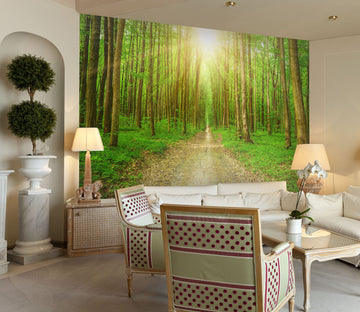 3D Forest Leaves 203 Wall Murals