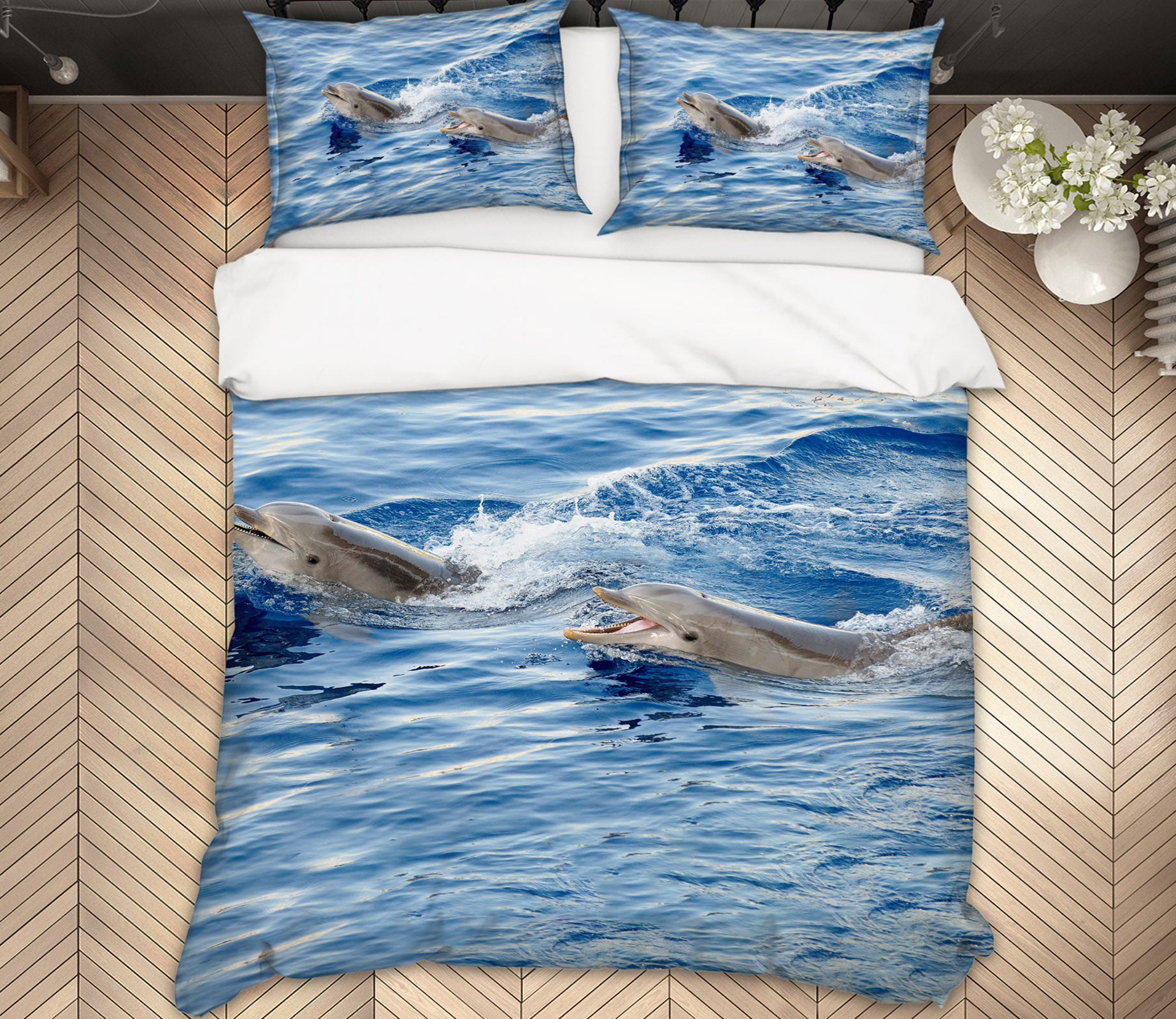 3D Dolphin 60101 Bed Pillowcases Quilt