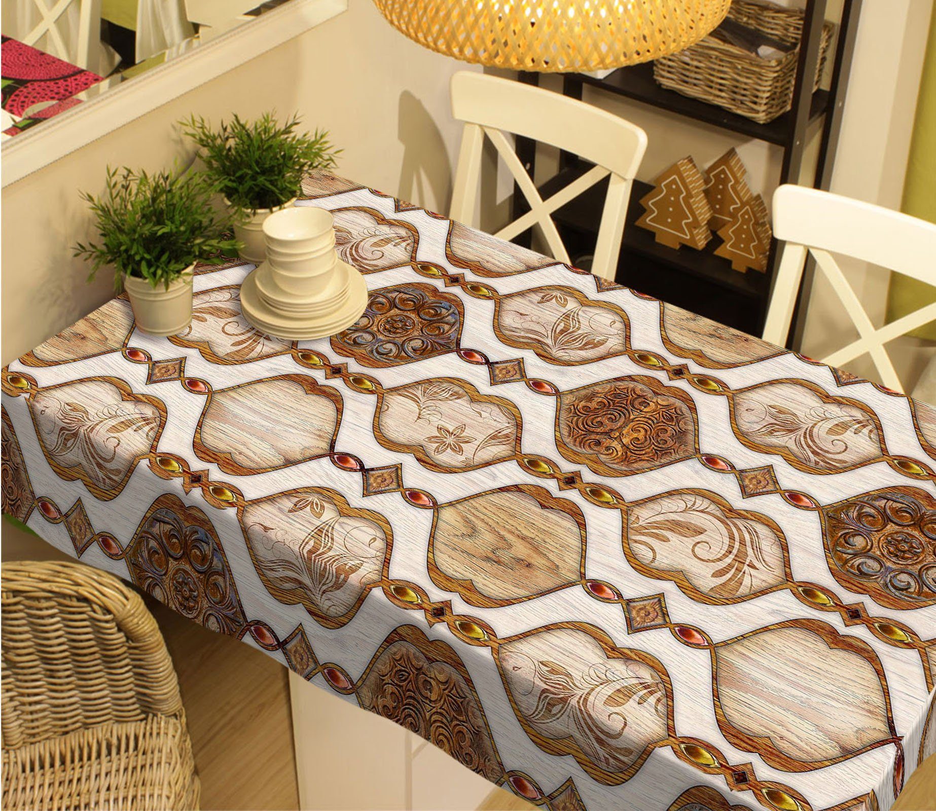 3D Mouth Type Flower Pattern 37 Tablecloths Wallpaper AJ Wallpaper 