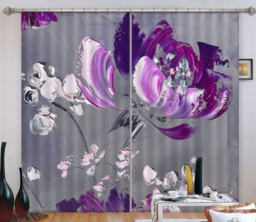 3D Purple Petals 3007 Skromova Marina Curtain Curtains Drapes