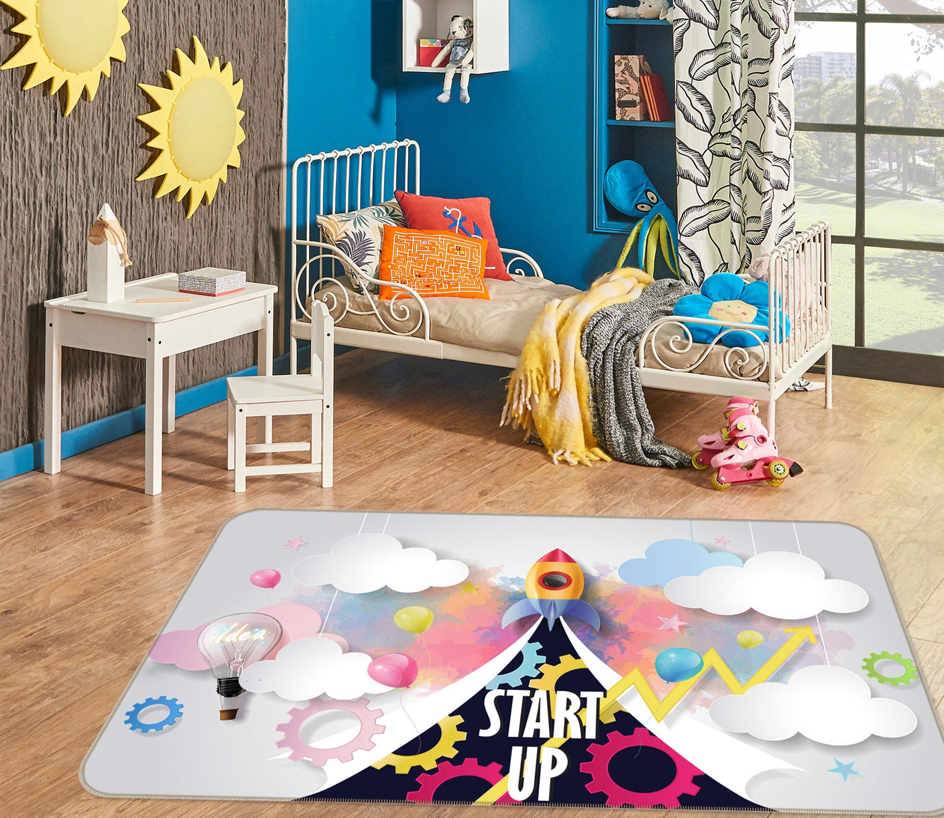 3D Clouds 77147 Non Slip Rug Mat