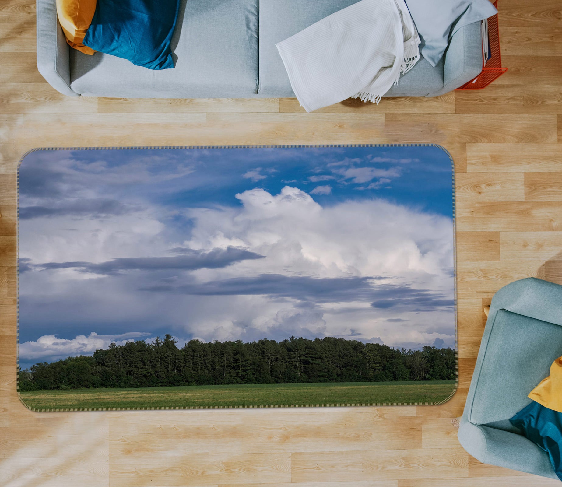3D Lawn Forest 1024 Jerry LoFaro Rug Non Slip Rug Mat