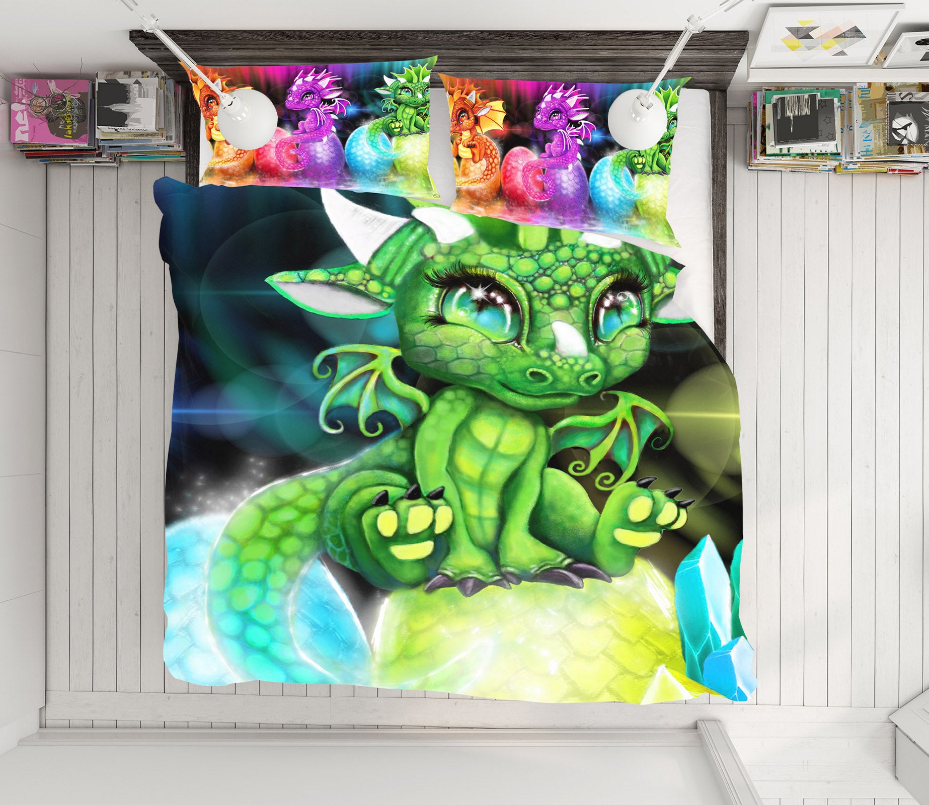 3D Cute Green Dragon 8564 Sheena Pike Bedding Bed Pillowcases Quilt Cover Duvet Cover