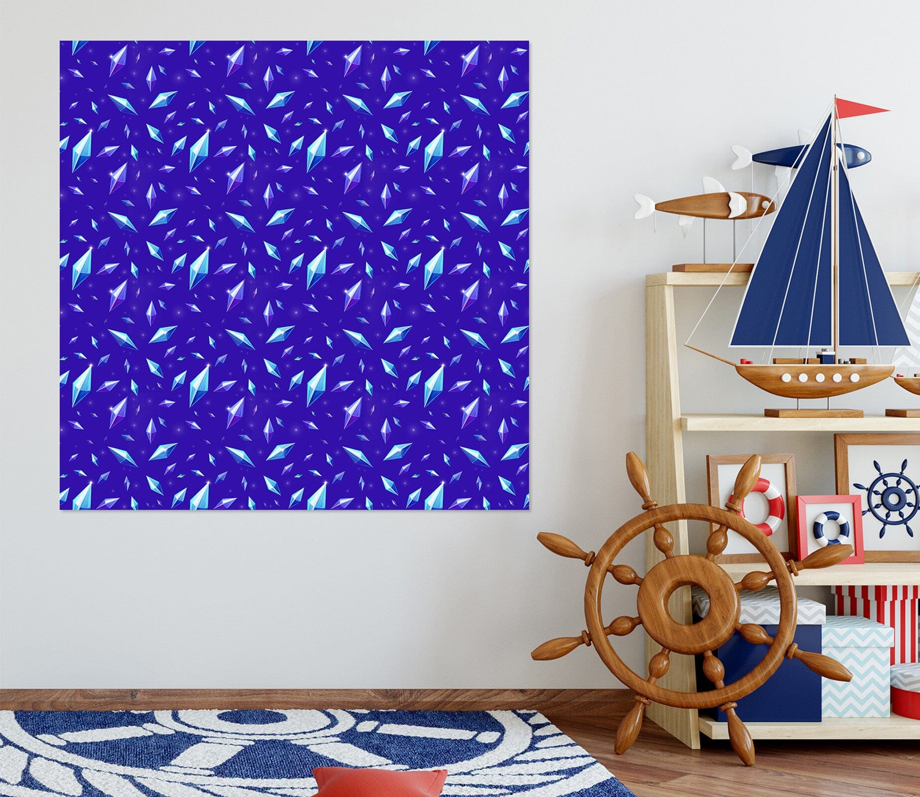 3D Blue Pattern 105 Rose Catherine Khan Wall Sticker Wallpaper AJ Wallpaper 2 