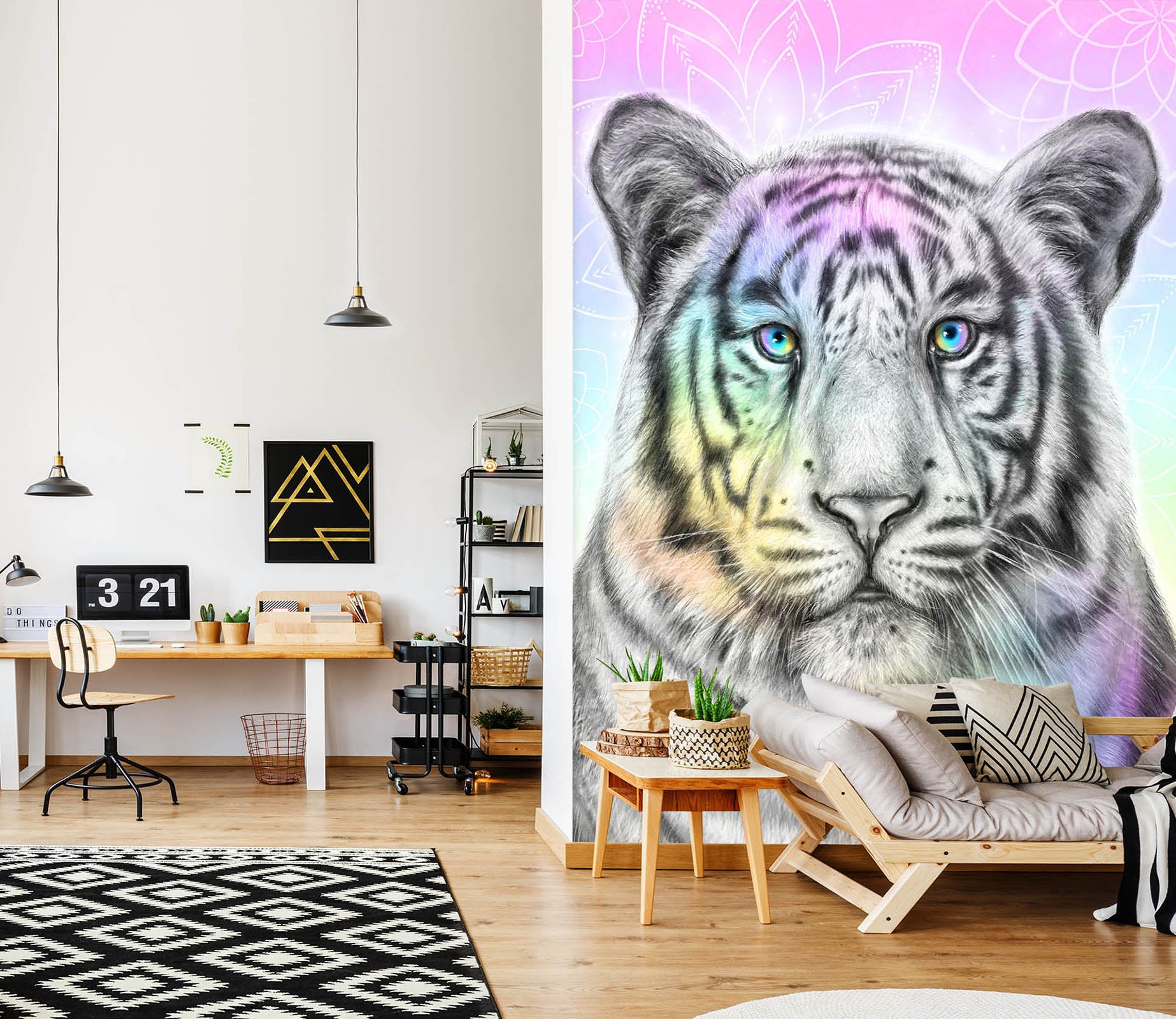 3D Hand Drawn Tiger 8451 Sheena Pike Wall Mural Wall Murals