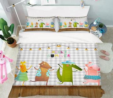 3D Crocodile Fox 13144 Bed Pillowcases Quilt