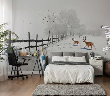 3D Fawn Snow 2097 Wall Murals Wallpaper AJ Wallpaper 2 