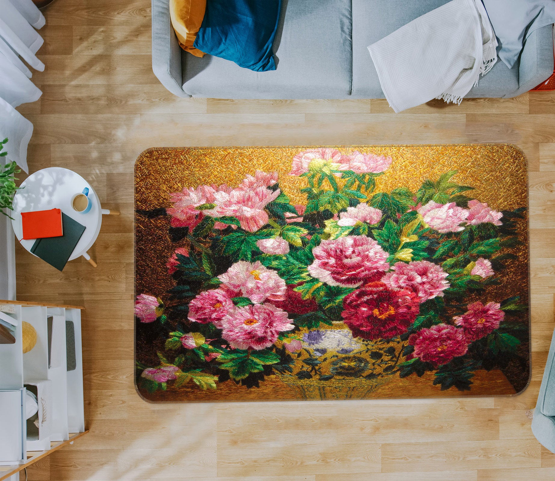3D Flower Bush 75189 Non Slip Rug Mat